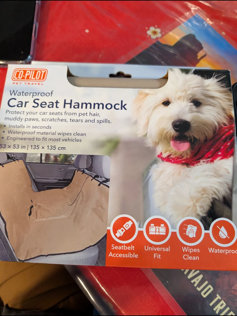 CoPilot Waterproof Car Seat Hammock - Tan